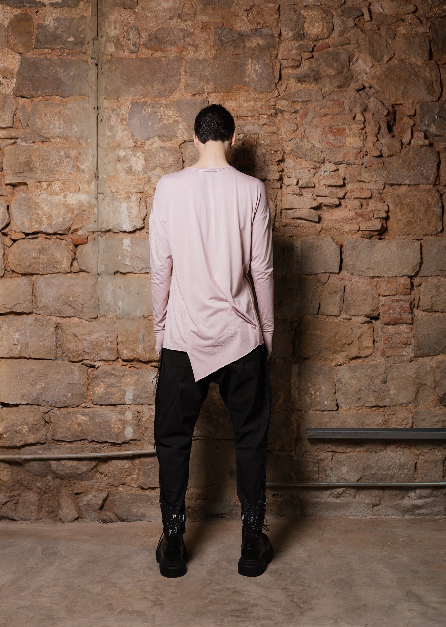 Asymmetrical Pink Long Sleeve with Thumb Holes
