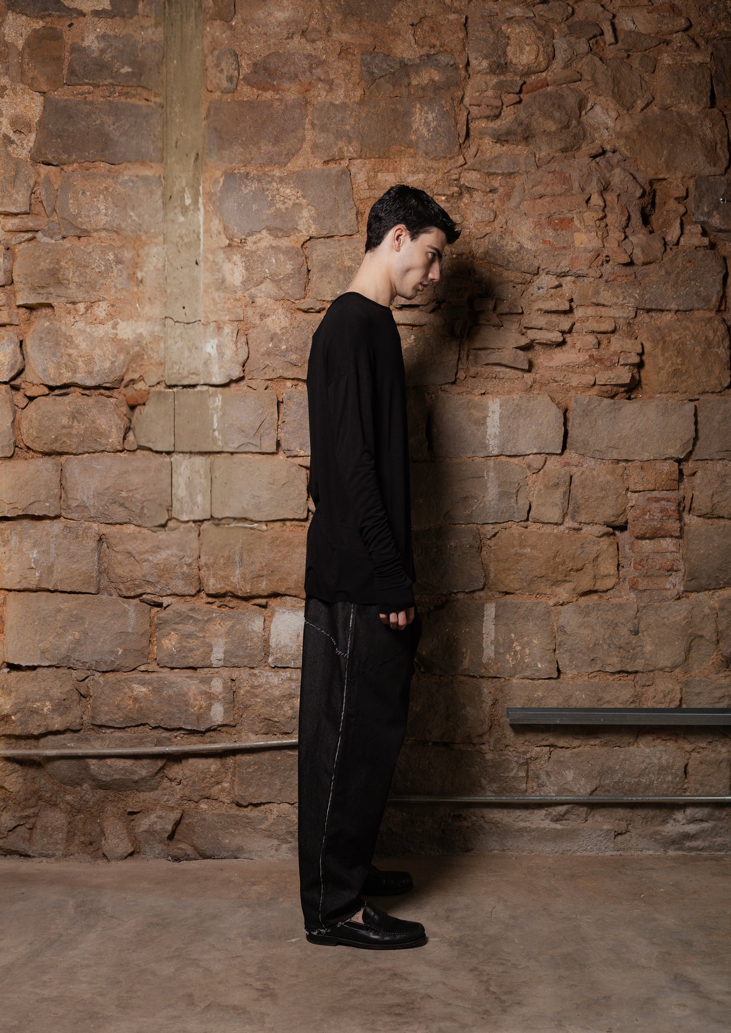 Asymmetrical Black Long Sleeve with Thumb Holes