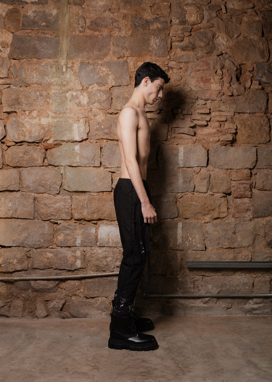 DRIP Black Linen Pants