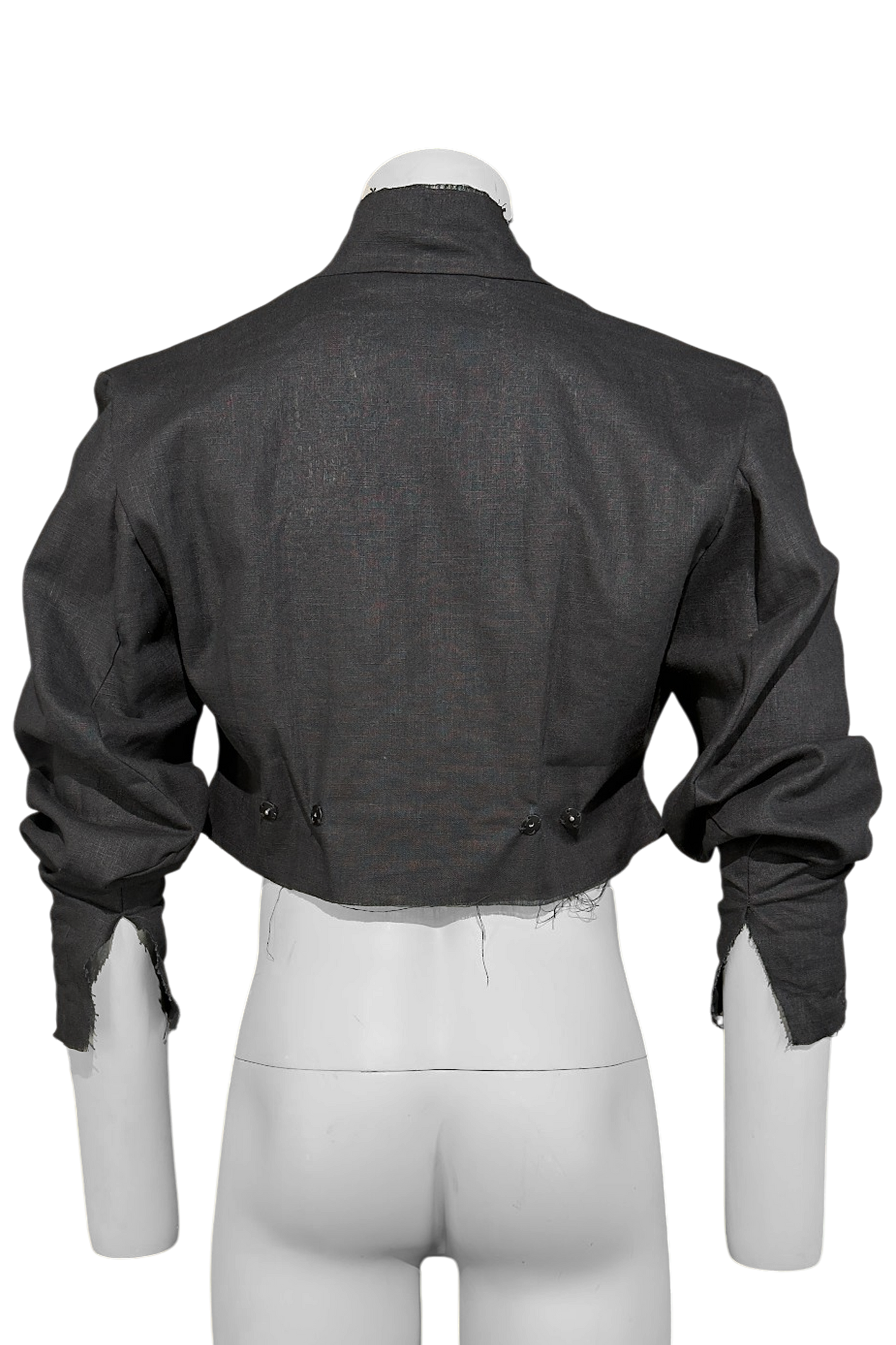 Frayed Crop 100% Linen Blazer