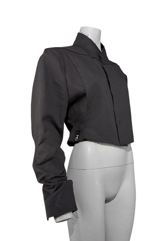 Frayed Crop Cotton&Linen Blazer