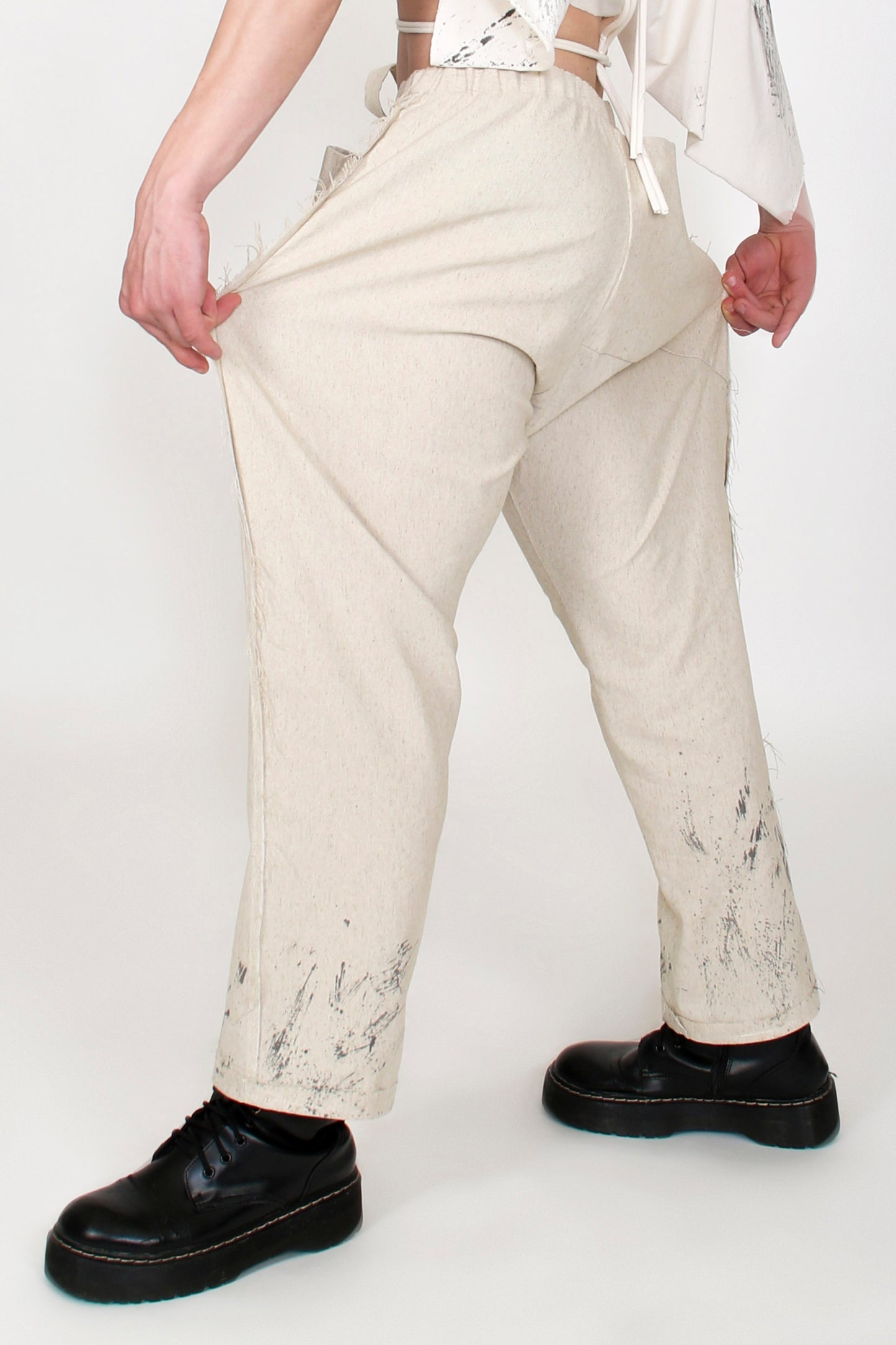 Pantalón DRIP en lino claro