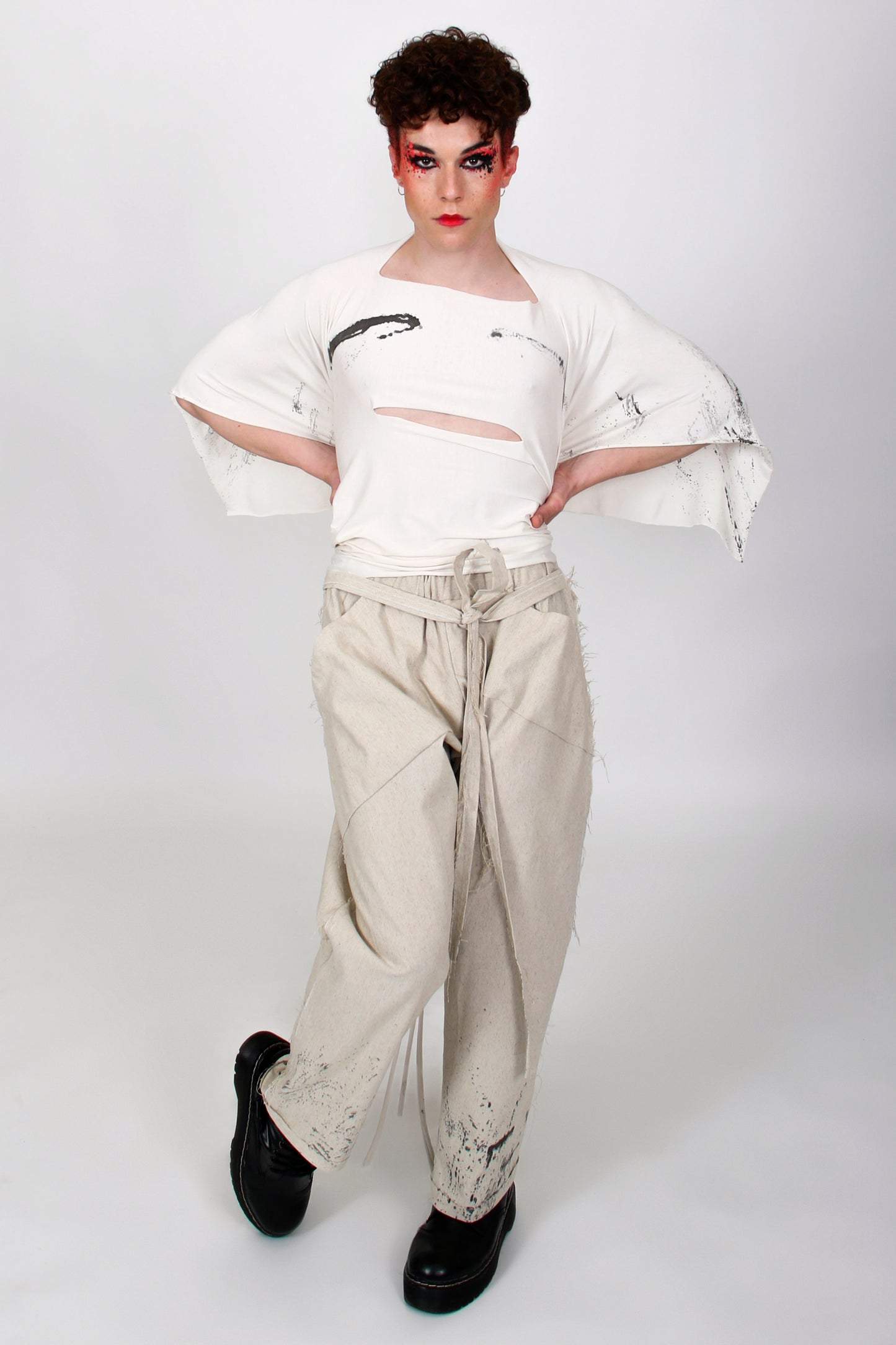 Pantalón DRIP en lino claro