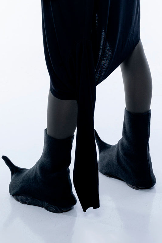 ZHANNAONA socks boot cotton black unicorn style fantasy dark design Barcelona avant-garde fashion