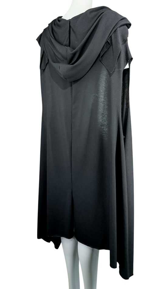 Oversized Sleeveless Hoodie Cape