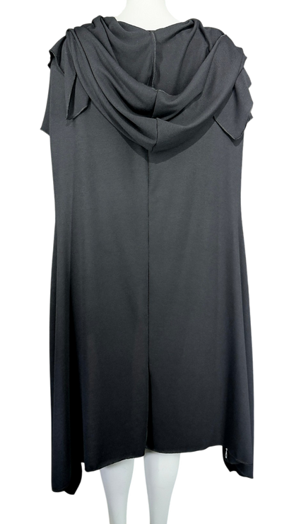 Oversized Sleeveless Hoodie Cape