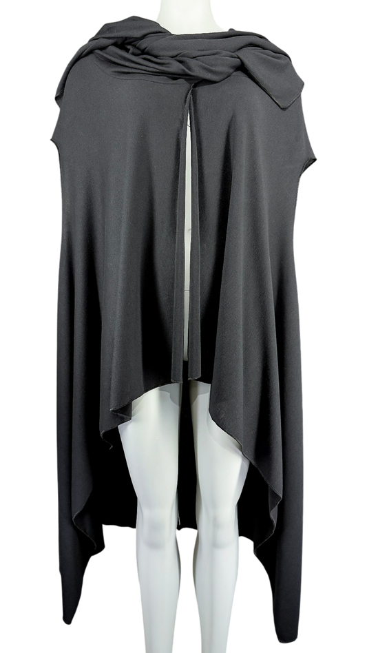 Oversized Sleeveless Hoodie Cape