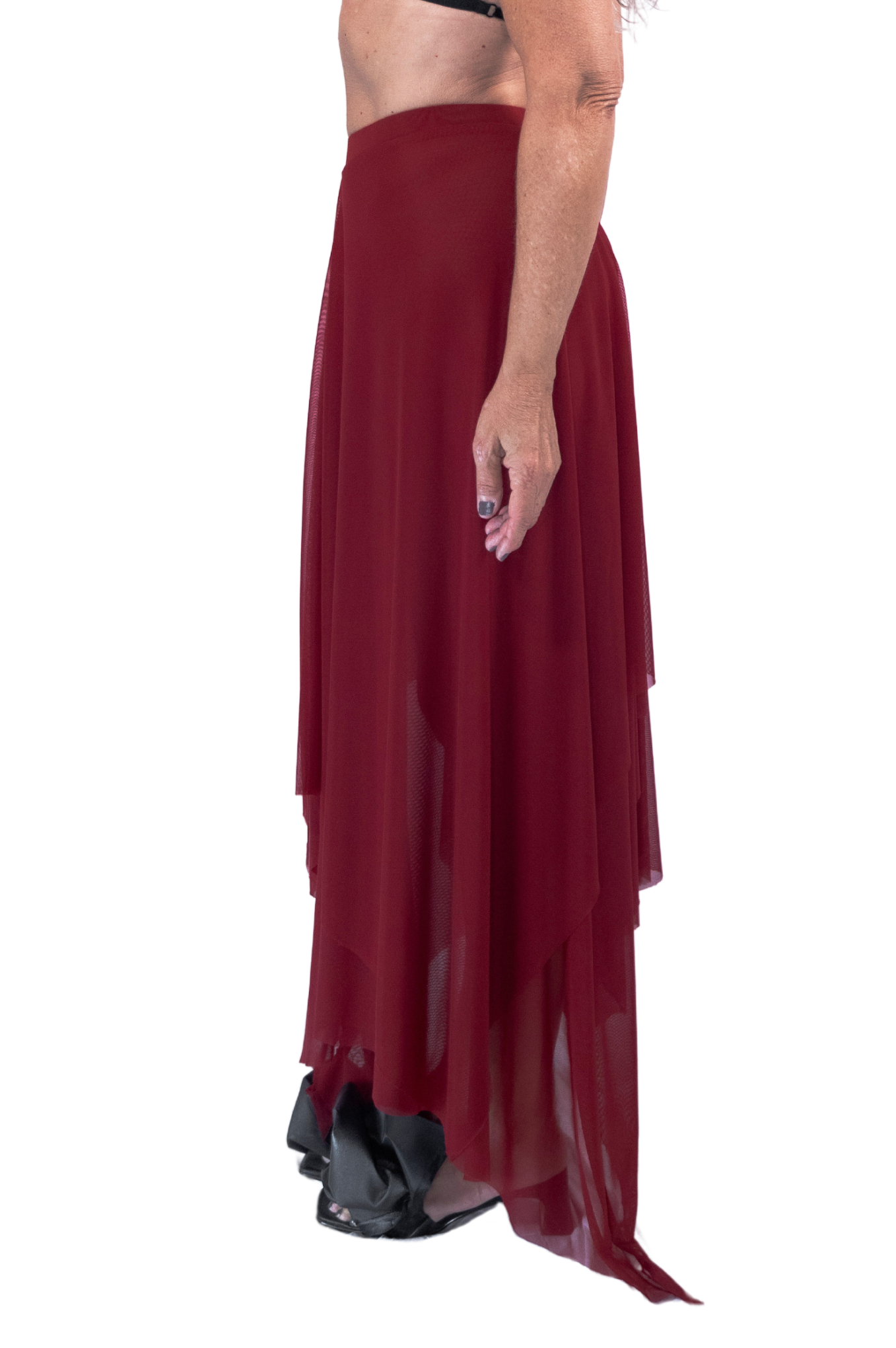 VENUS Transformable Skirt-Dress in Wine Mesh