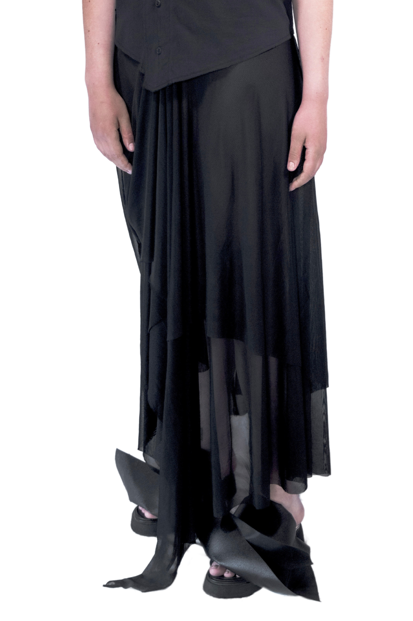 VENUS Transformable Skirt-Dress in Black Mesh
