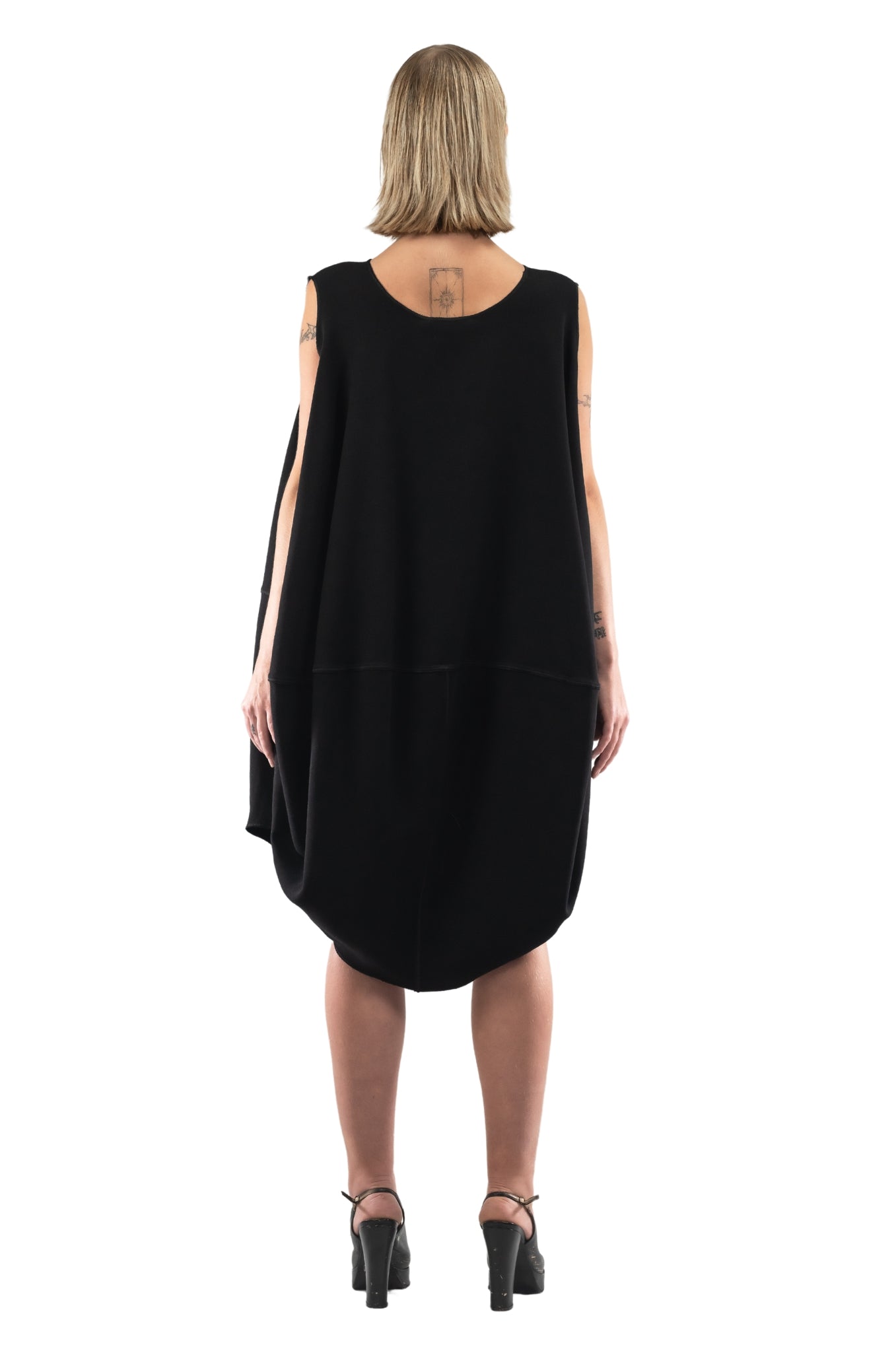 Whalebone Balloon Dress in Wool & Viscose