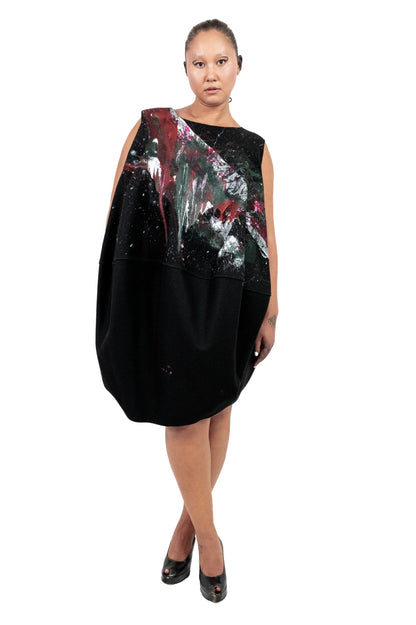 Balloon Dress in Wool & Viscose Painting