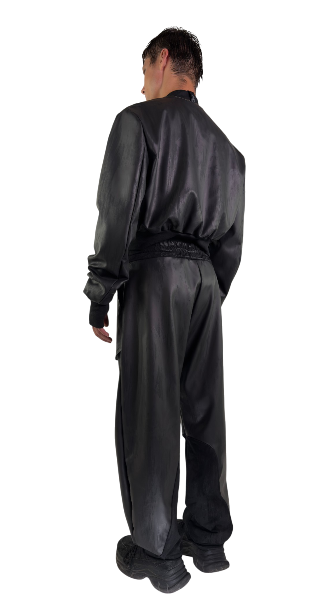 Bomber Pants in Vegan Leather and Cotton