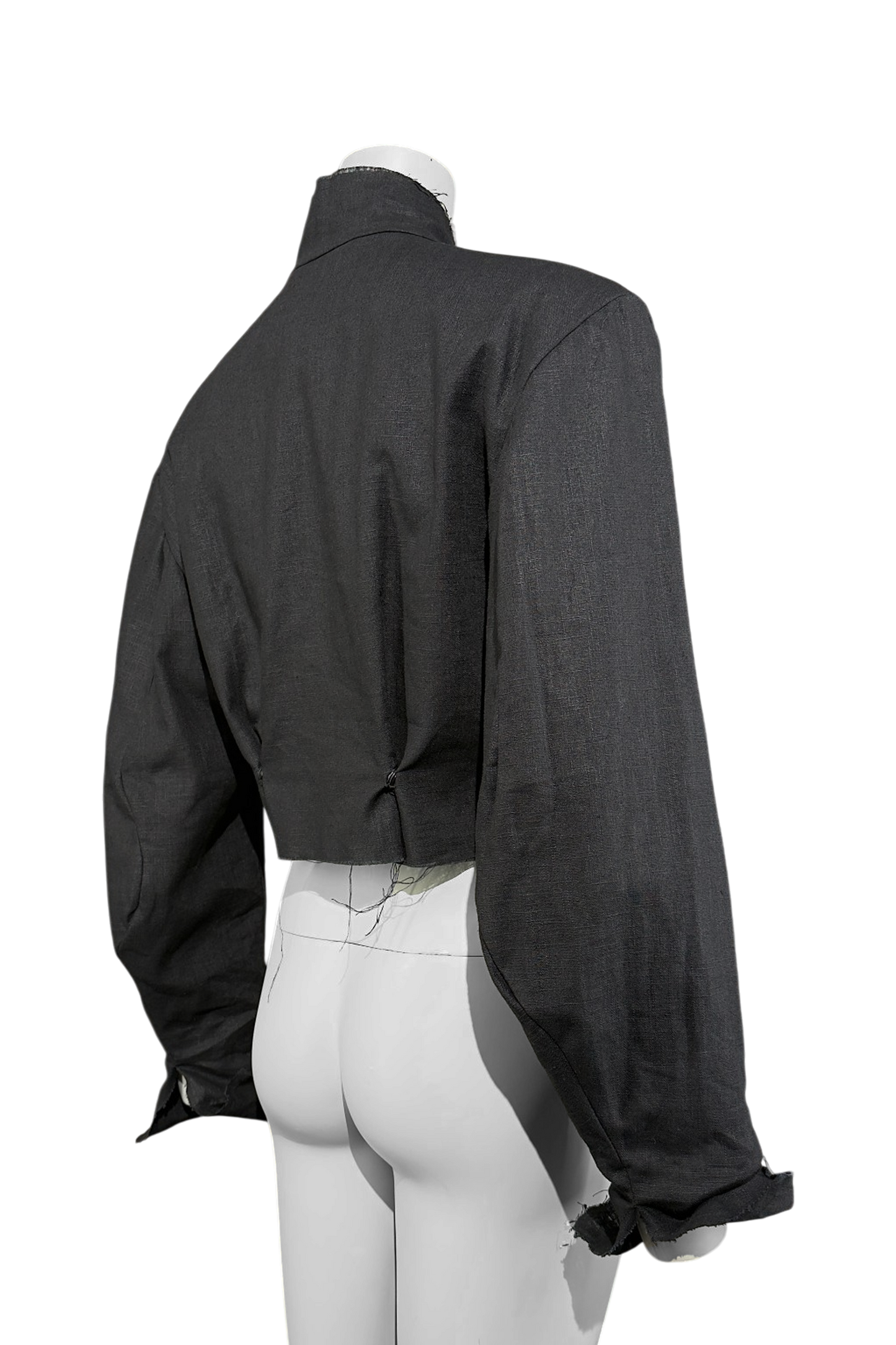 Frayed Crop 100% Linen Blazer