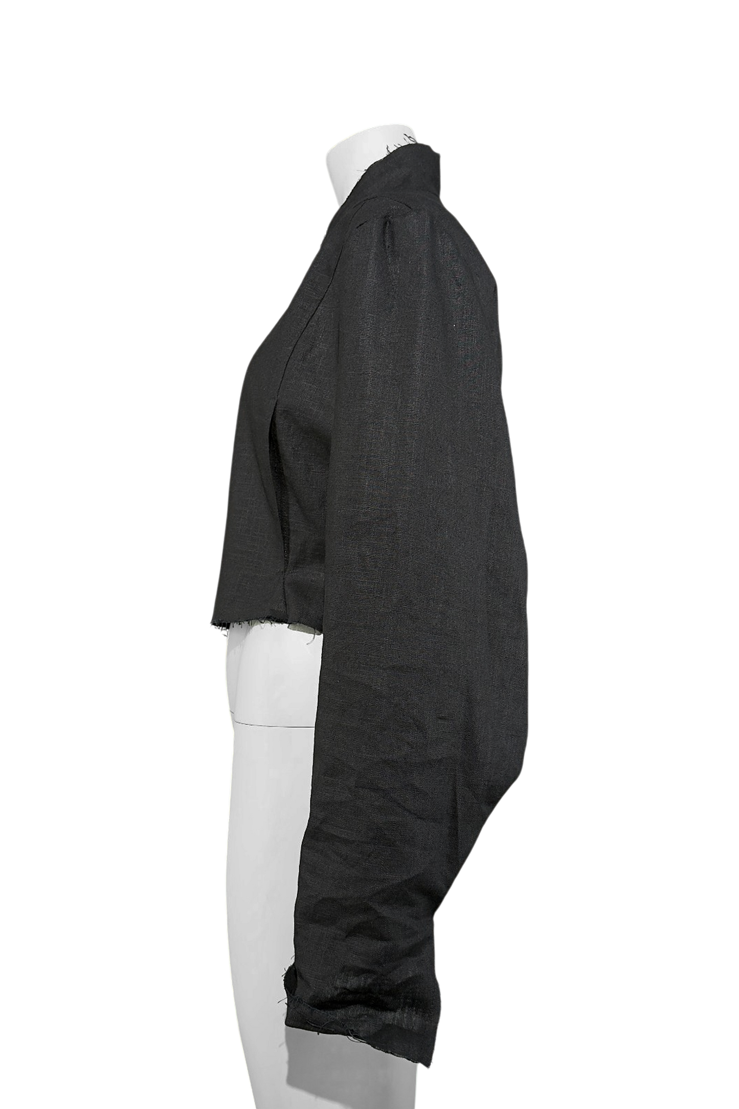 Frayed Crop 100% Linen Blazer