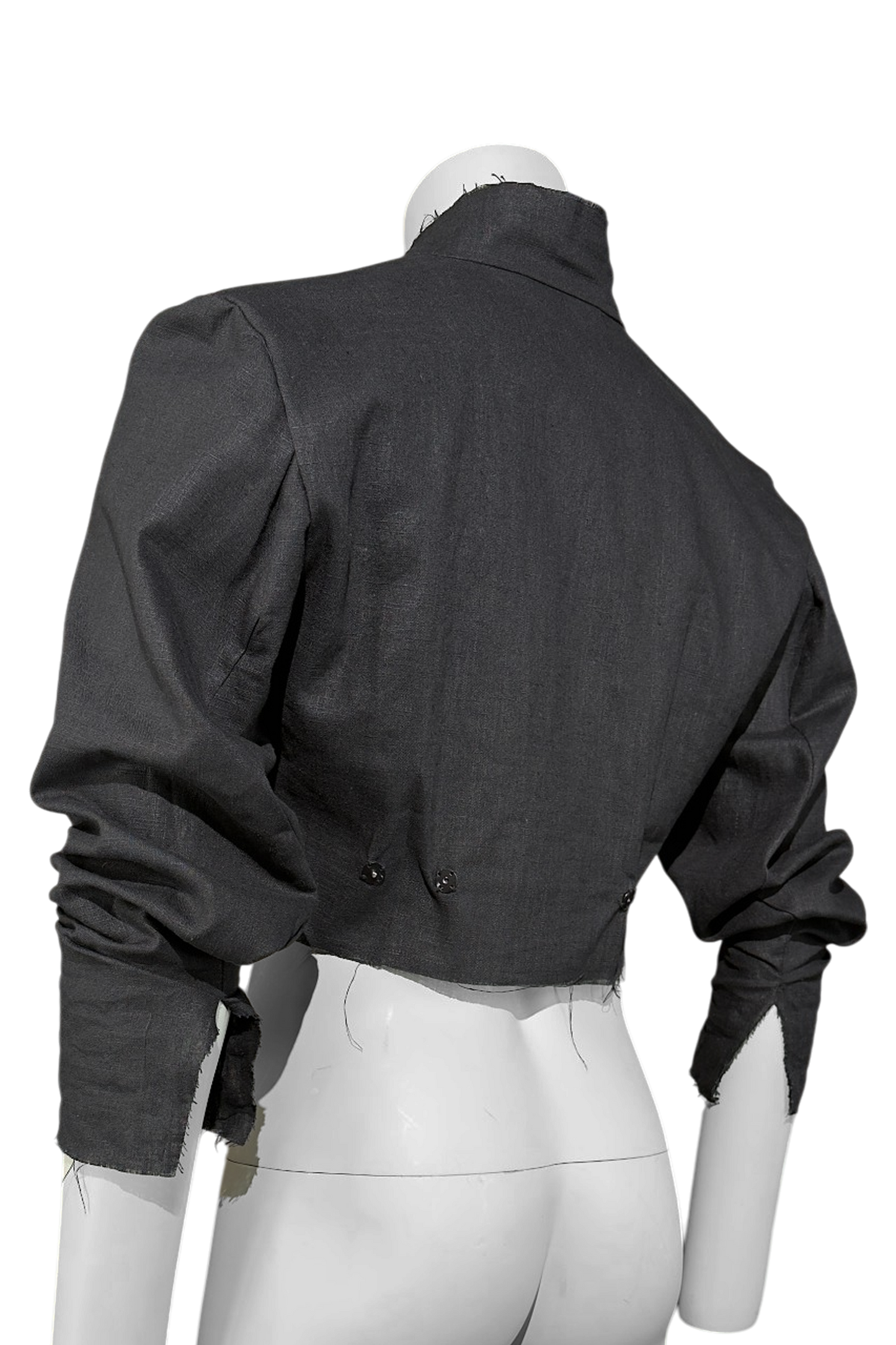 Frayed Crop 100% Linen Blazer