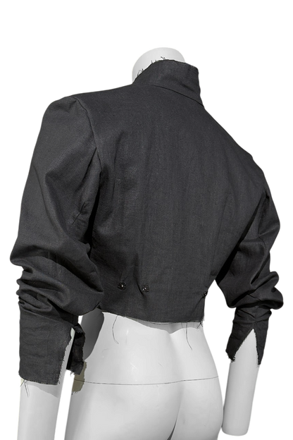 Frayed Crop 100% Linen Blazer