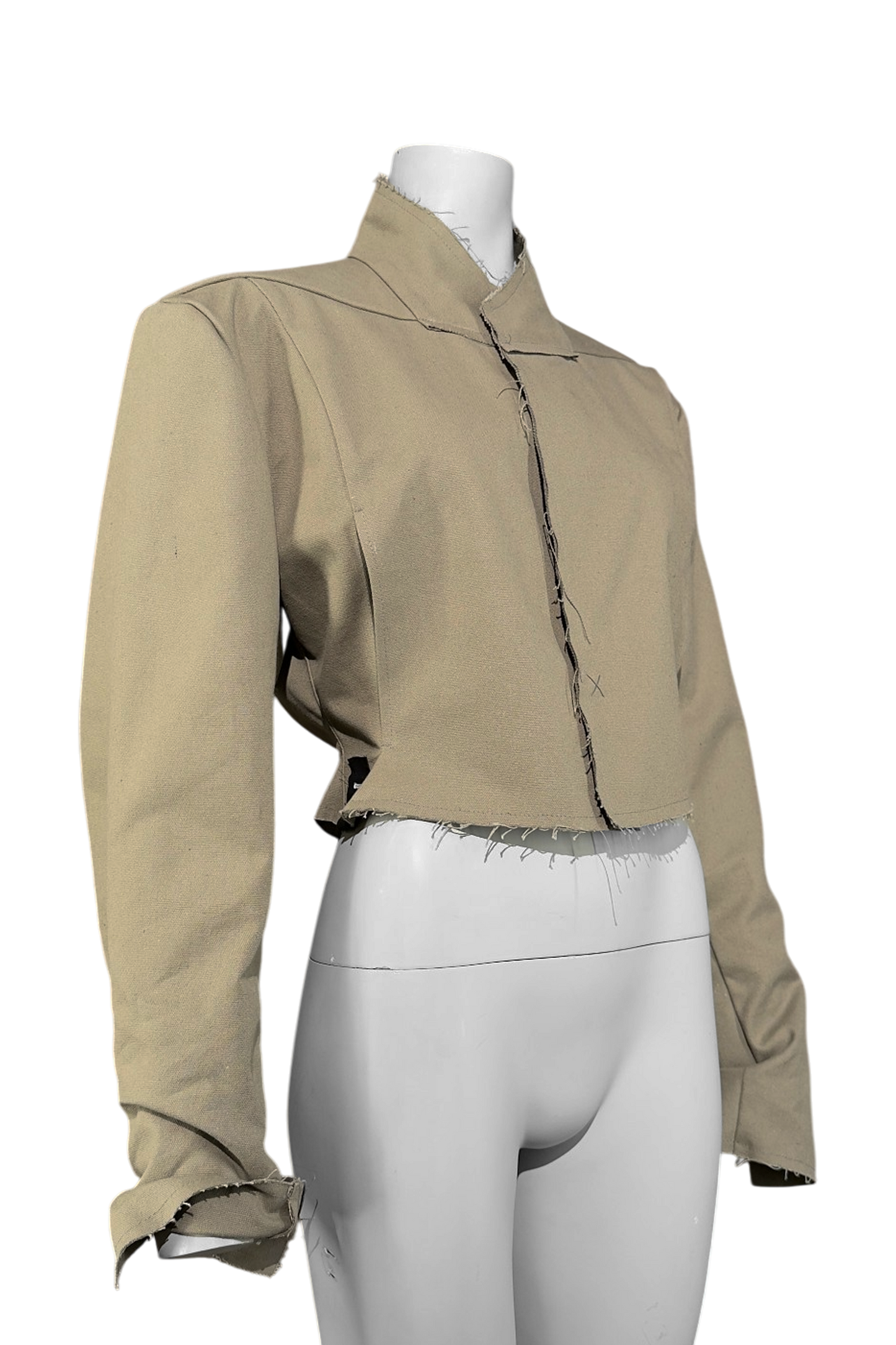 Ausgefranster Blazer aus Baumwoll-Leinen-Mix