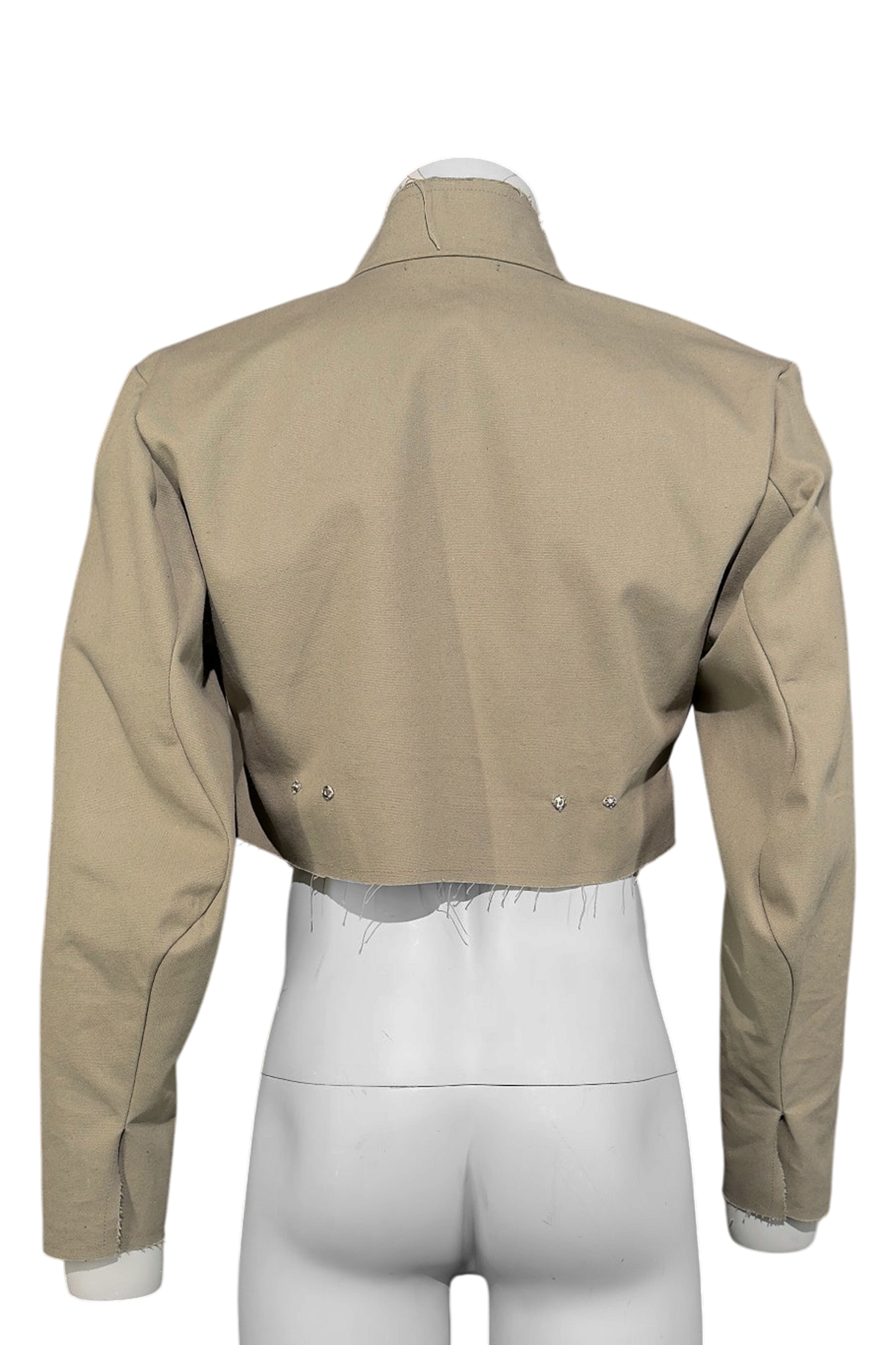 Ausgefranster Blazer aus Baumwoll-Leinen-Mix