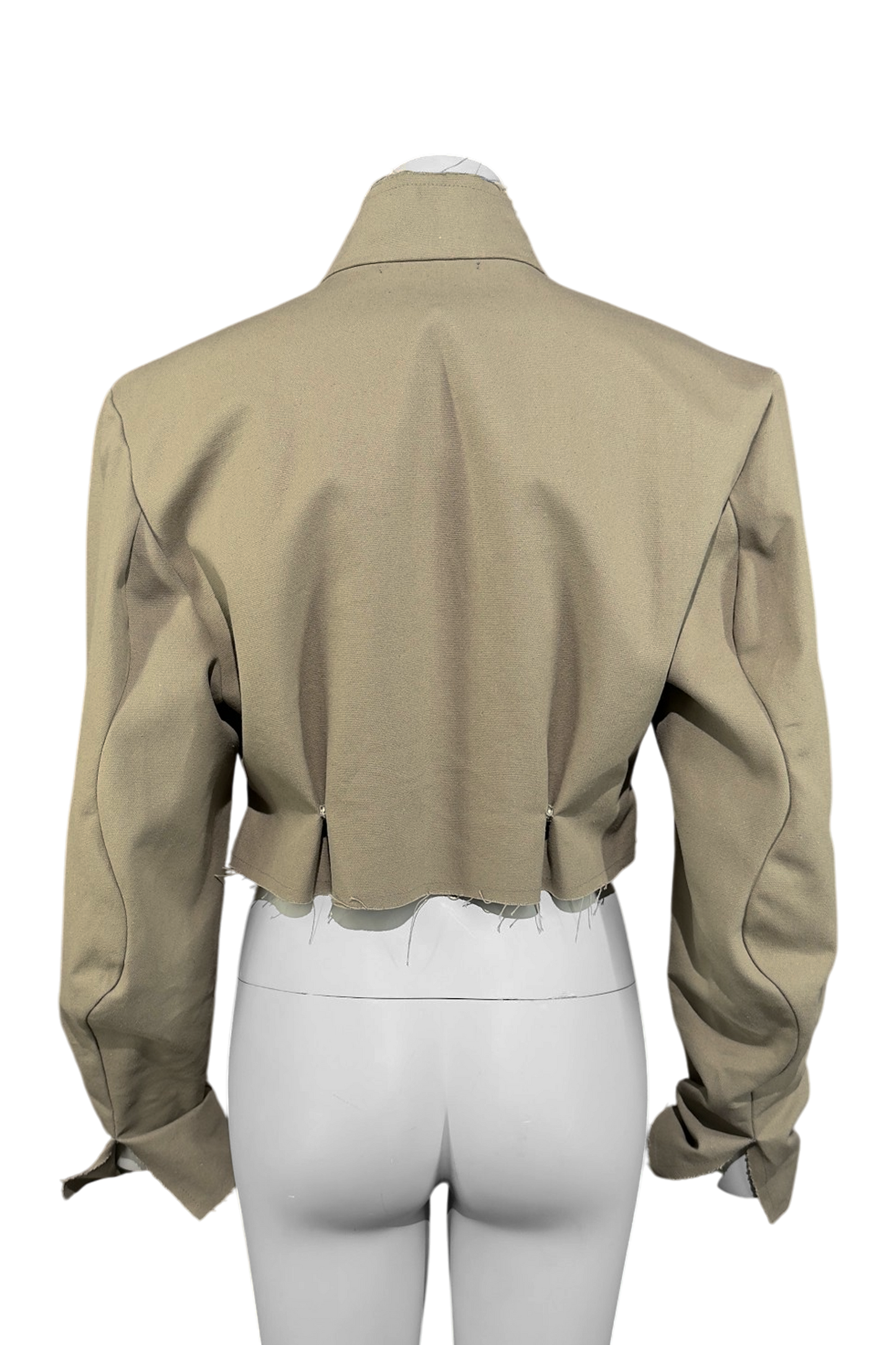 Ausgefranster Blazer aus Baumwoll-Leinen-Mix