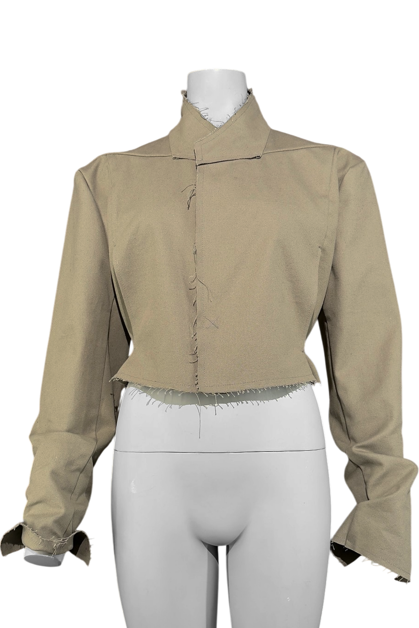 Ausgefranster Blazer aus Baumwoll-Leinen-Mix