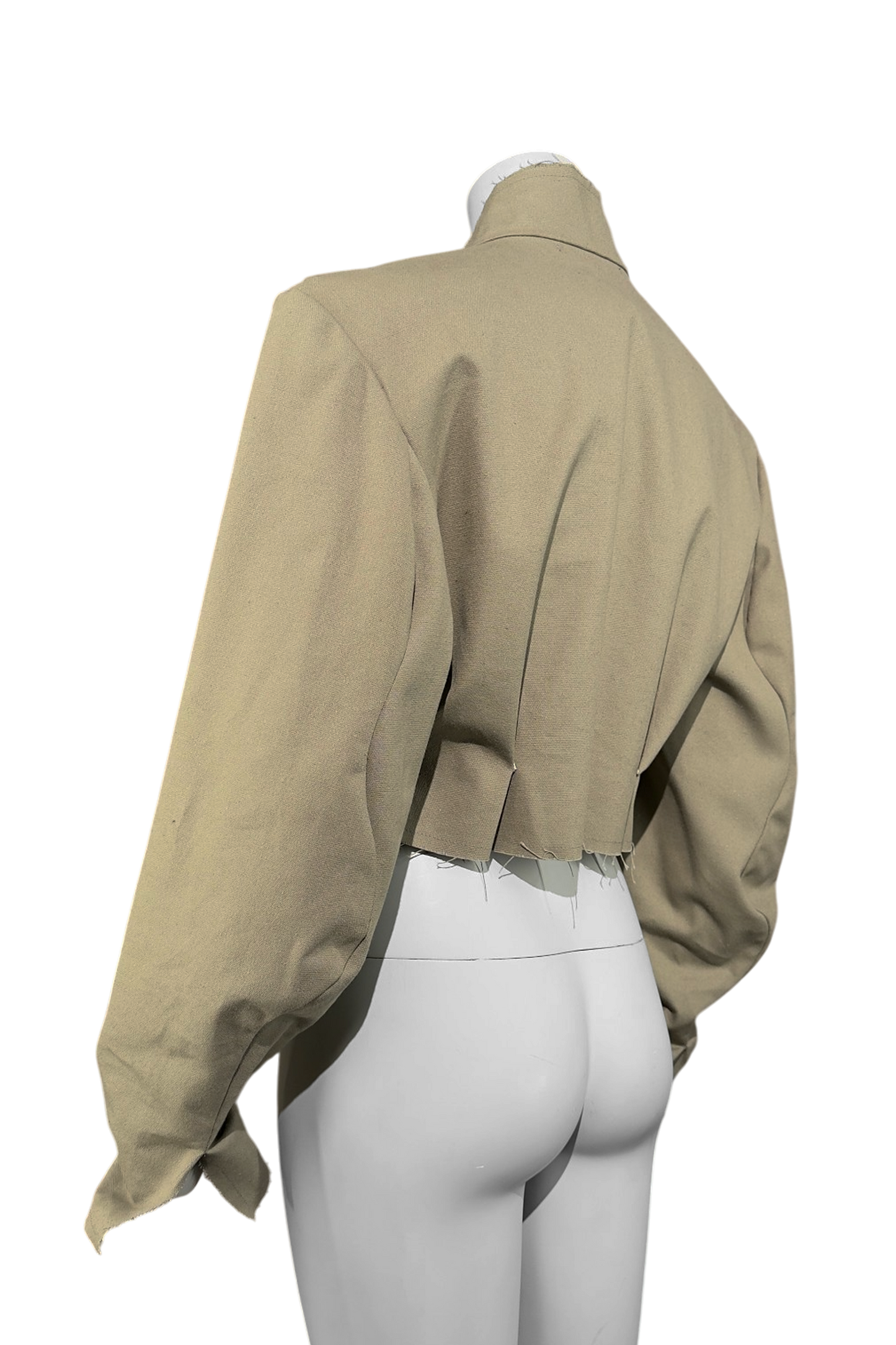 Ausgefranster Blazer aus Baumwoll-Leinen-Mix