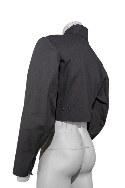Ausgefranster Blazer aus Baumwoll-Leinen-Mix