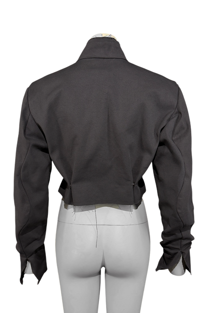 Ausgefranster Blazer aus Baumwoll-Leinen-Mix