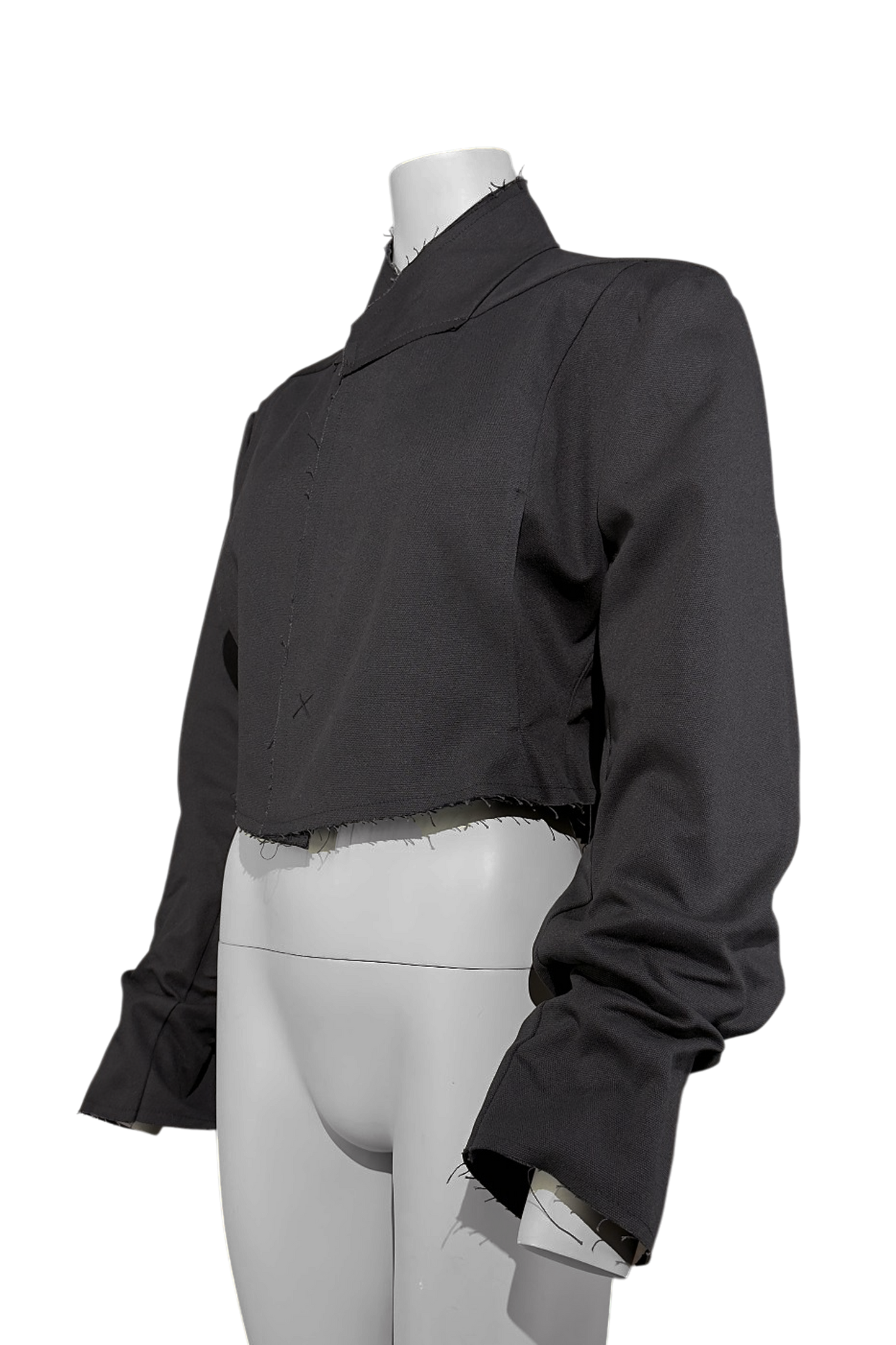 Ausgefranster Blazer aus Baumwoll-Leinen-Mix