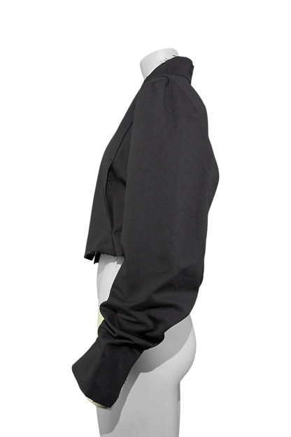 Ausgefranster Blazer aus Baumwoll-Leinen-Mix