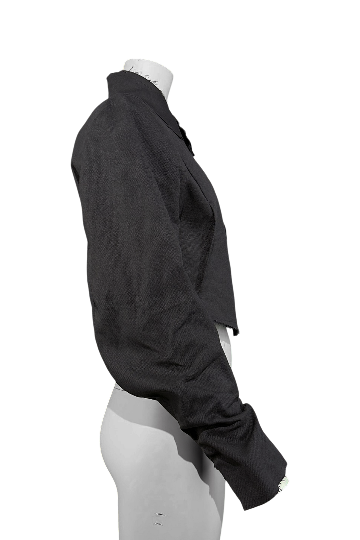 Ausgefranster Blazer aus Baumwoll-Leinen-Mix