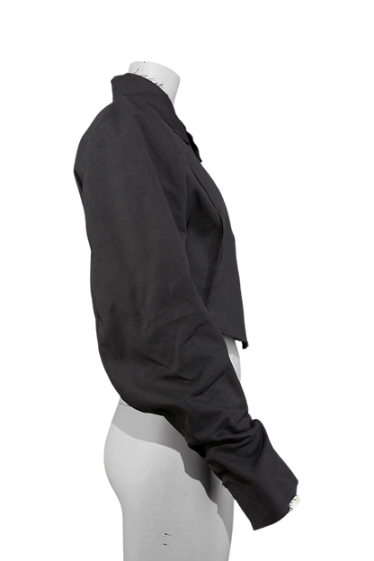 Ausgefranster Blazer aus Baumwoll-Leinen-Mix