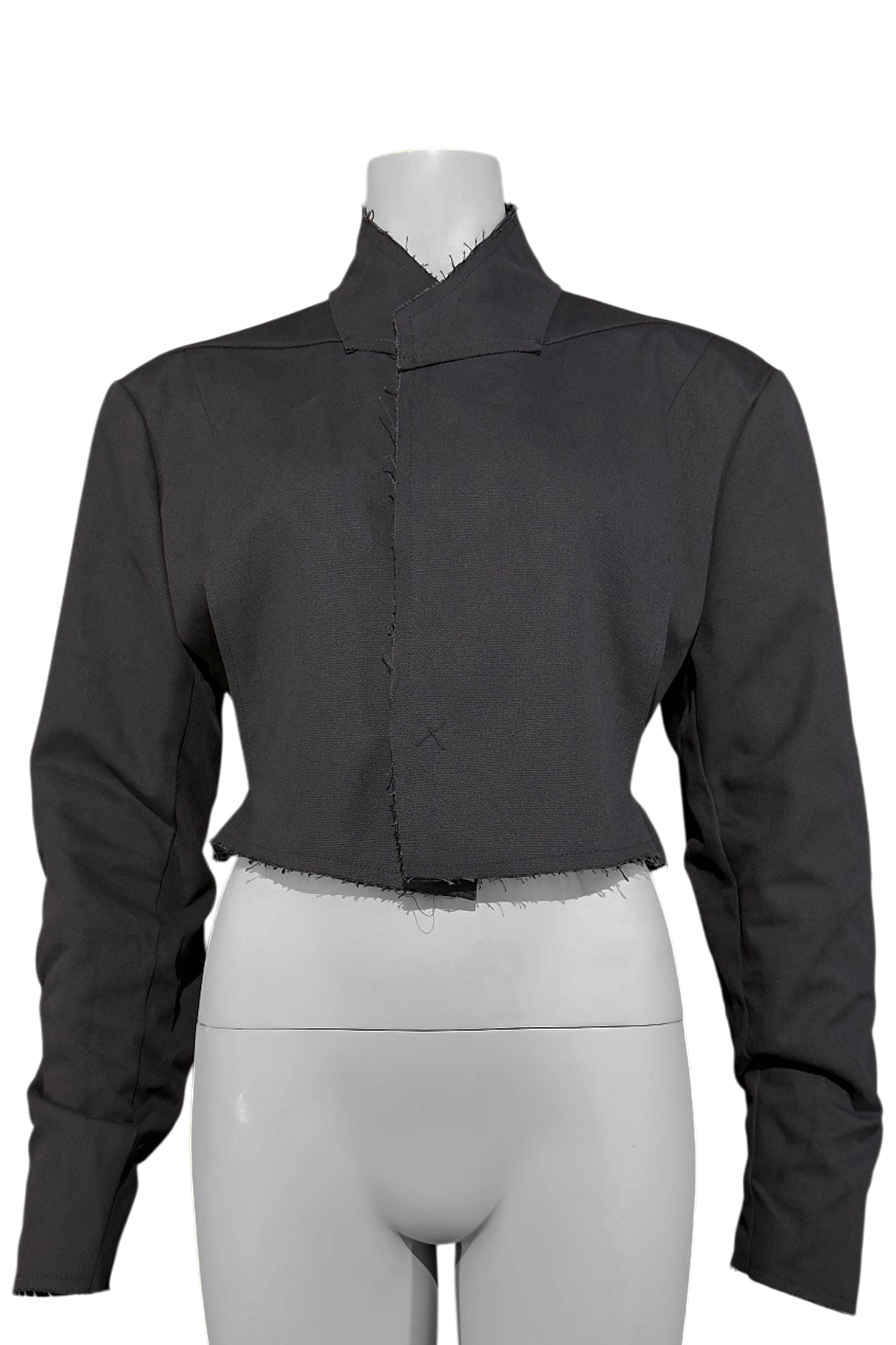 Ausgefranster Blazer aus Baumwoll-Leinen-Mix