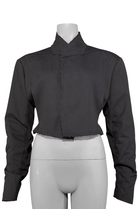 Frayed Crop Cotton&Linen Blazer