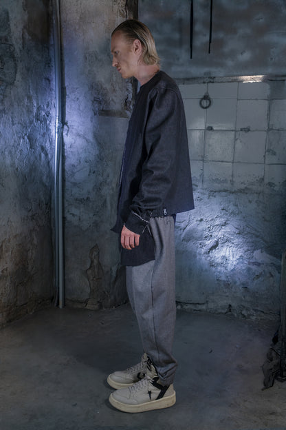 Deconstructed Reversible Bomber in Japanese Denim