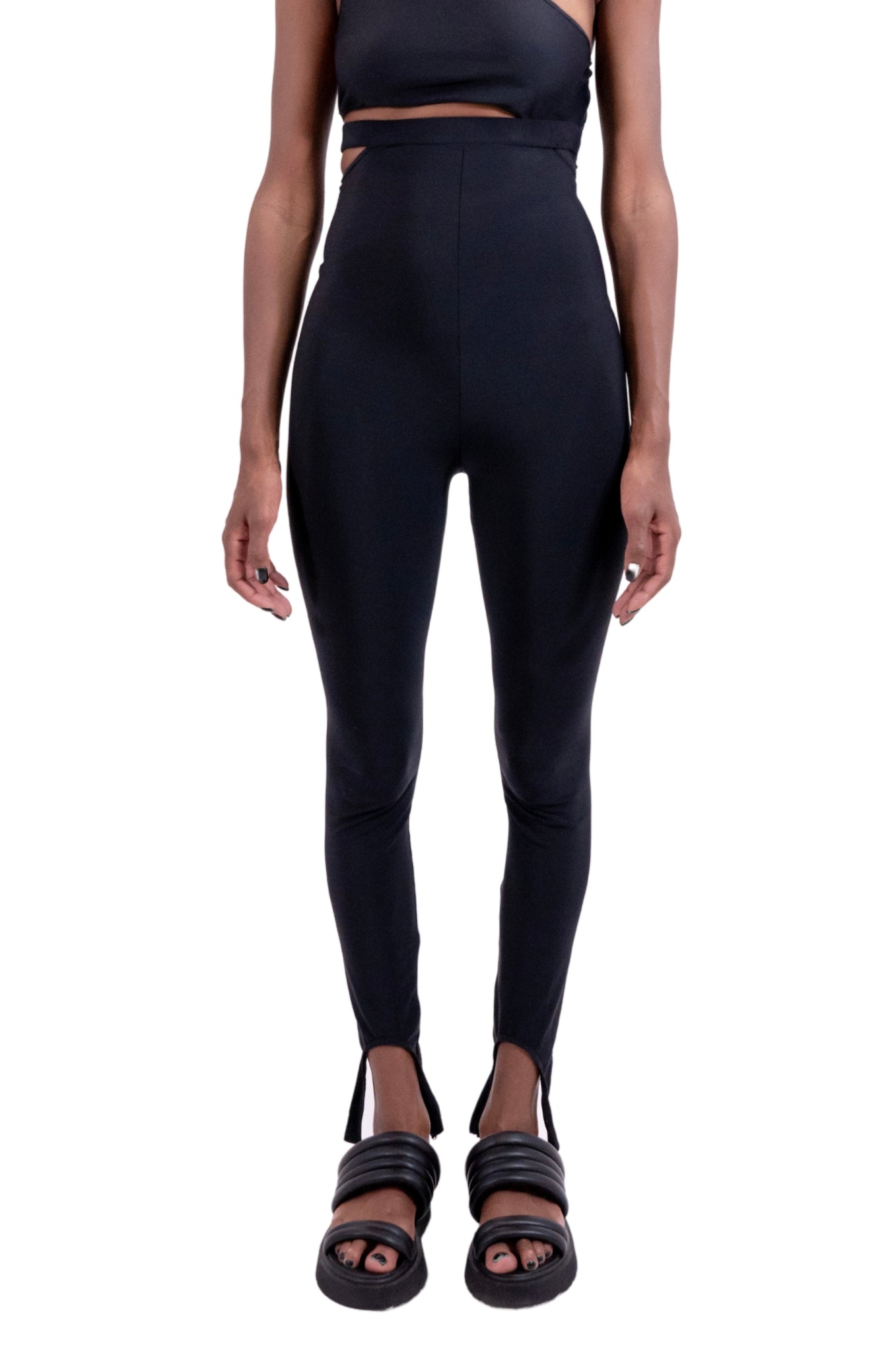 ZHANANONA leggins black high waisted breathable spandex comfort high rise freedom of movement zero waste Barcelona avant-garde