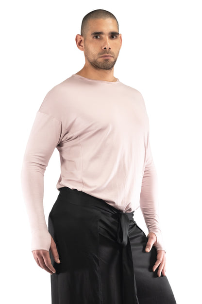 Rose Asymmetric Long Sleeve ROME Shirt with Thumb Holes
