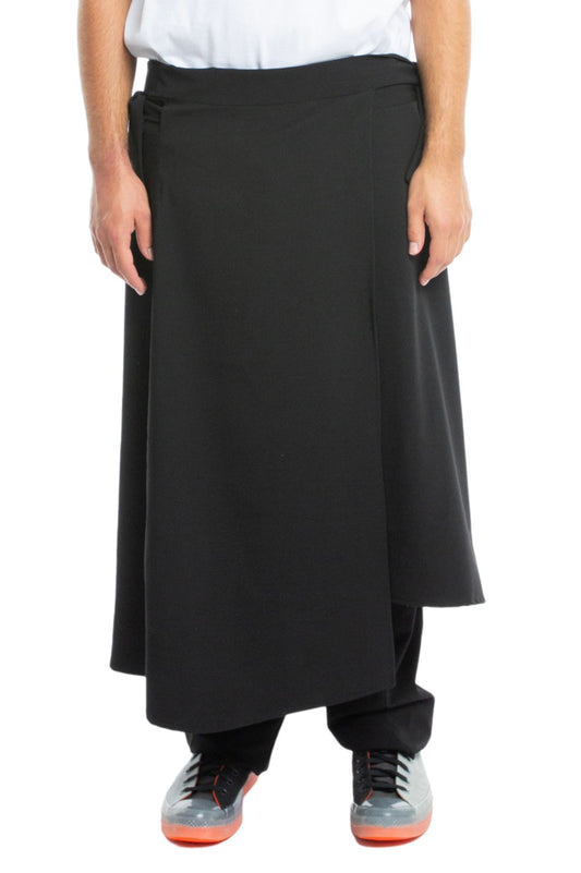 ZHANNAONA skirt top cotton satin black transformable asymmetrical Wide cut Adjustable ties Layering genderfluid unisex Barcelona avant-garde 