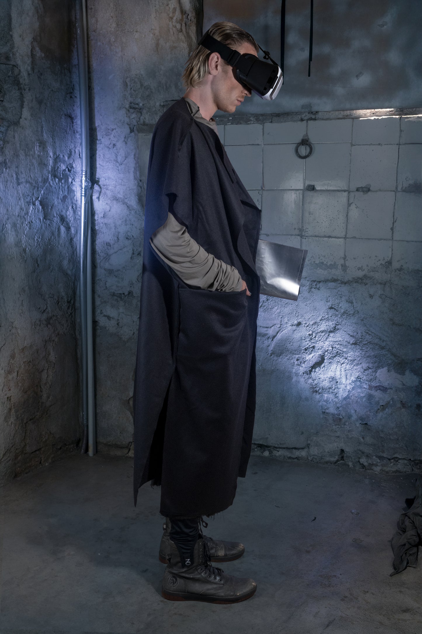 Gravity Asymmetrical Sleeveless Cape Coat