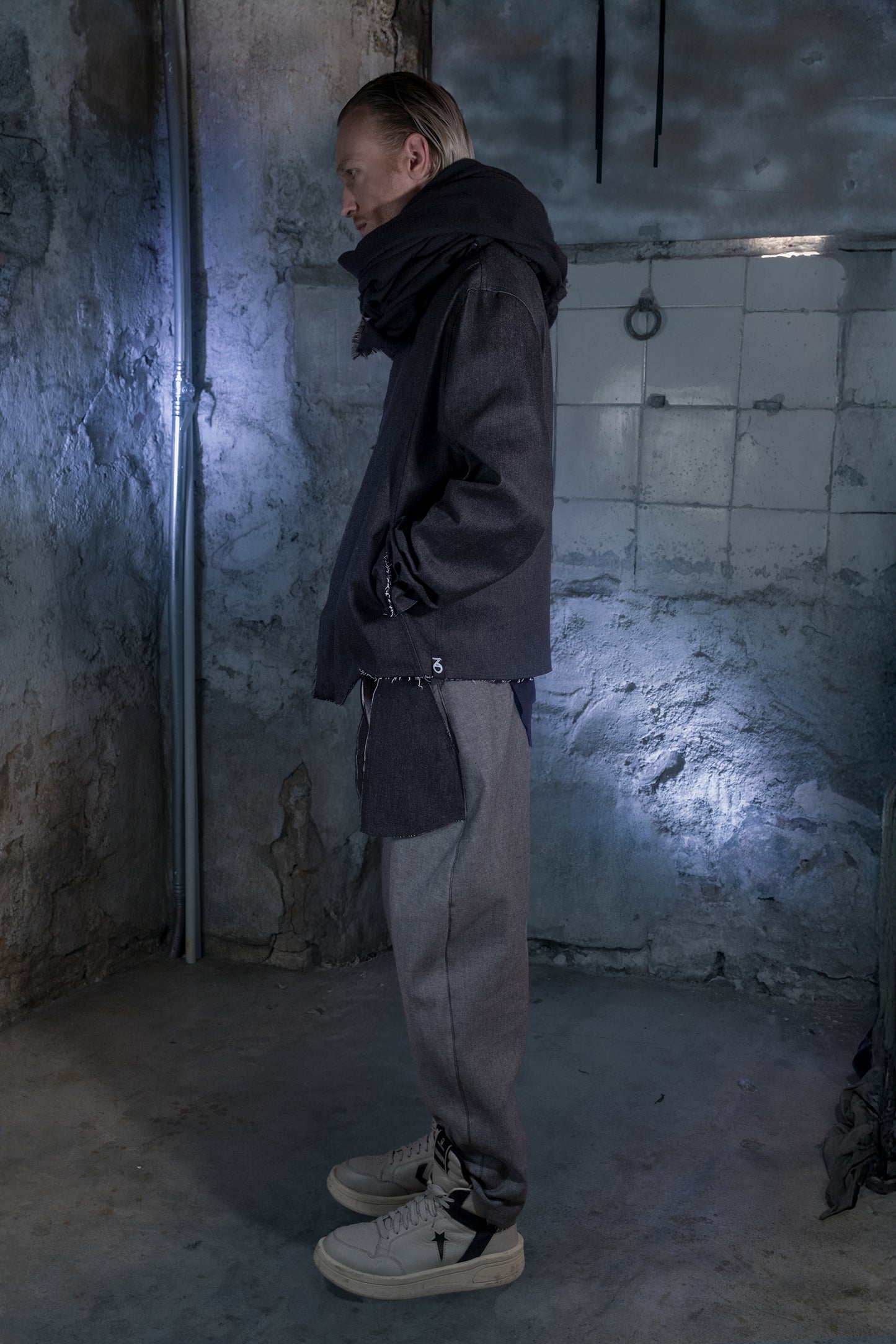 Deconstructed Reversible Bomber in Japanese Denim