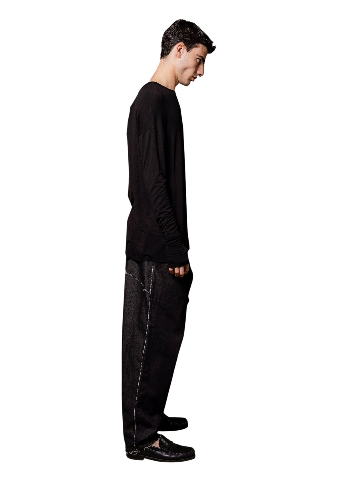 Asymmetrical Black Long Sleeve with Thumb Holes