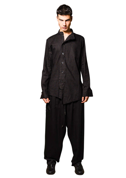 Asymmetrisches Leinenhemd MAO