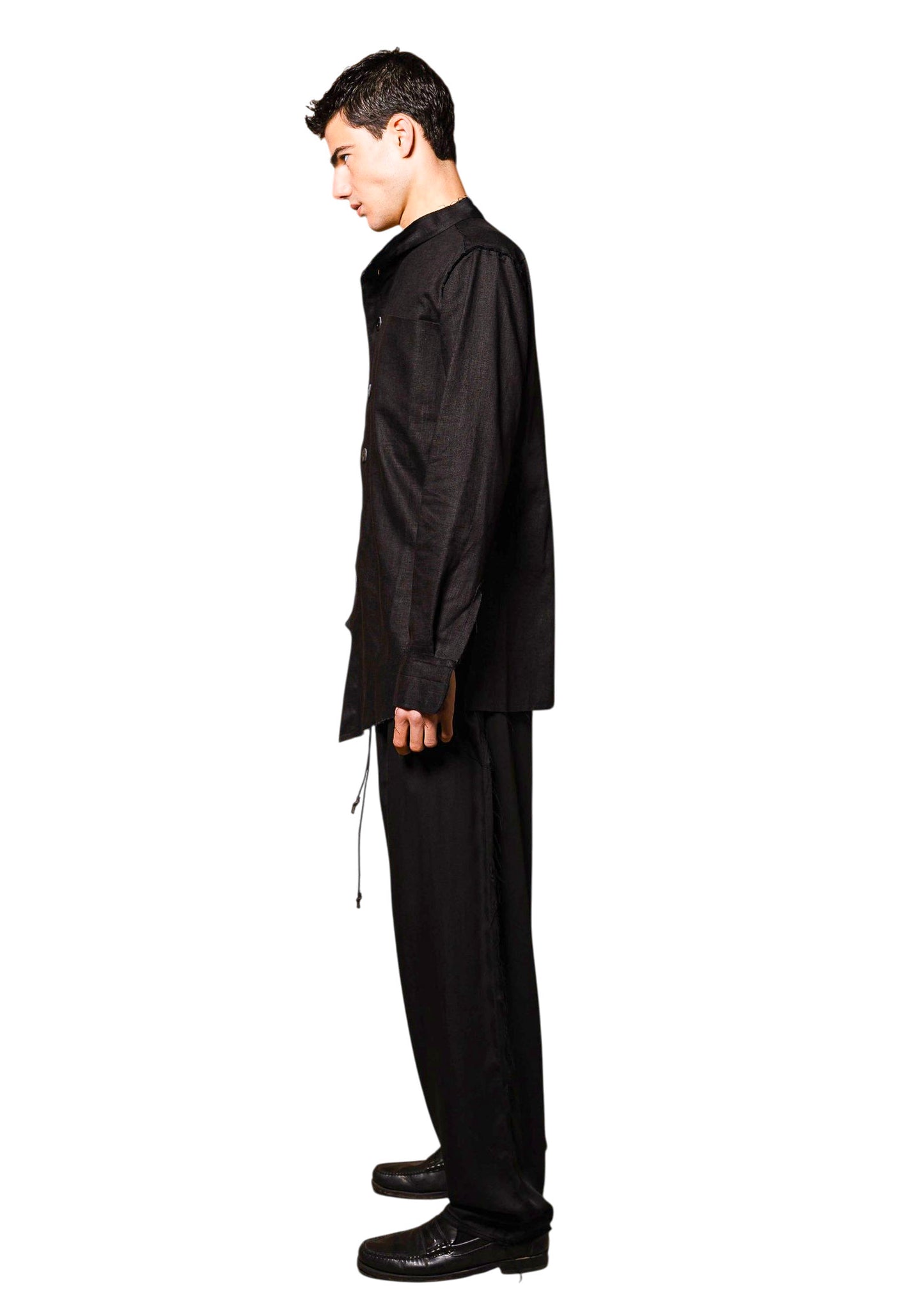 Asymmetrisches Leinenhemd MAO