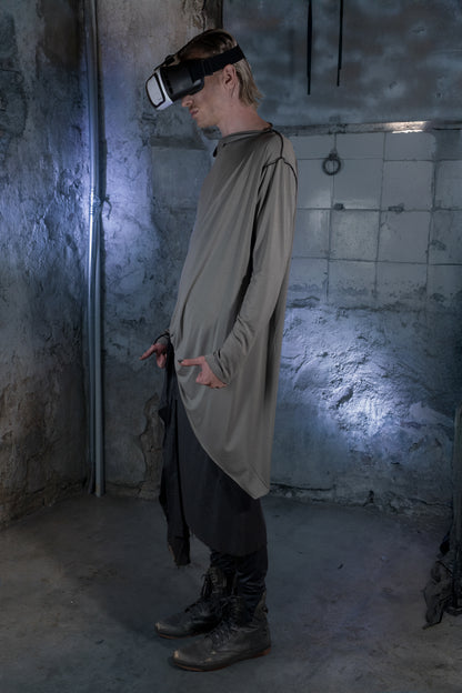 Asymmetrical Long sleeve SKYLINE in Bamboo - ZHANNAONA | Camisetas - View 4