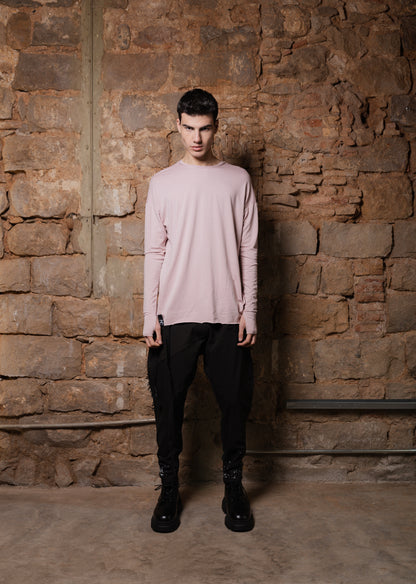 Asymmetrical Pink Long Sleeve with Thumb Holes - ZHANNAONA | Camisetas