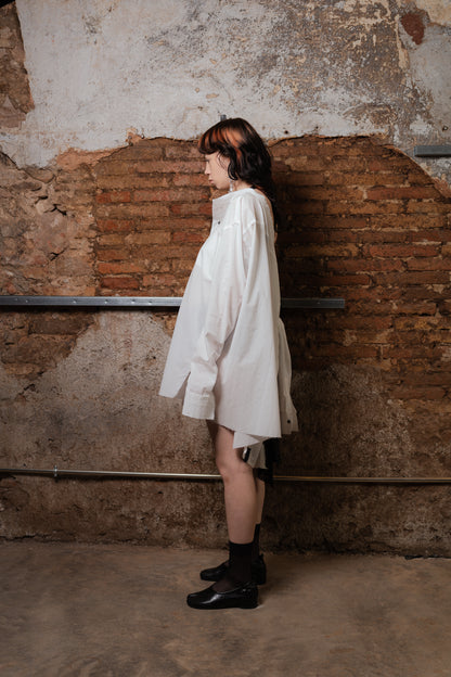 Asymmetrical Shirt TWINS in Black Cotton - ZHANNAONA | Partes de arriba - View 8