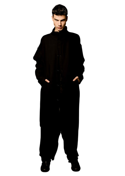Asymmetrical Wool-Viscose Coat Aren