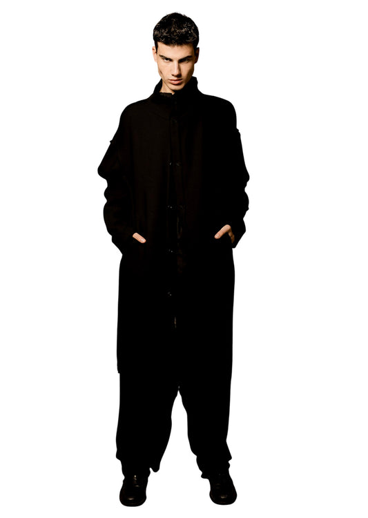Asymmetrical Wool-Viscose Coat Aren