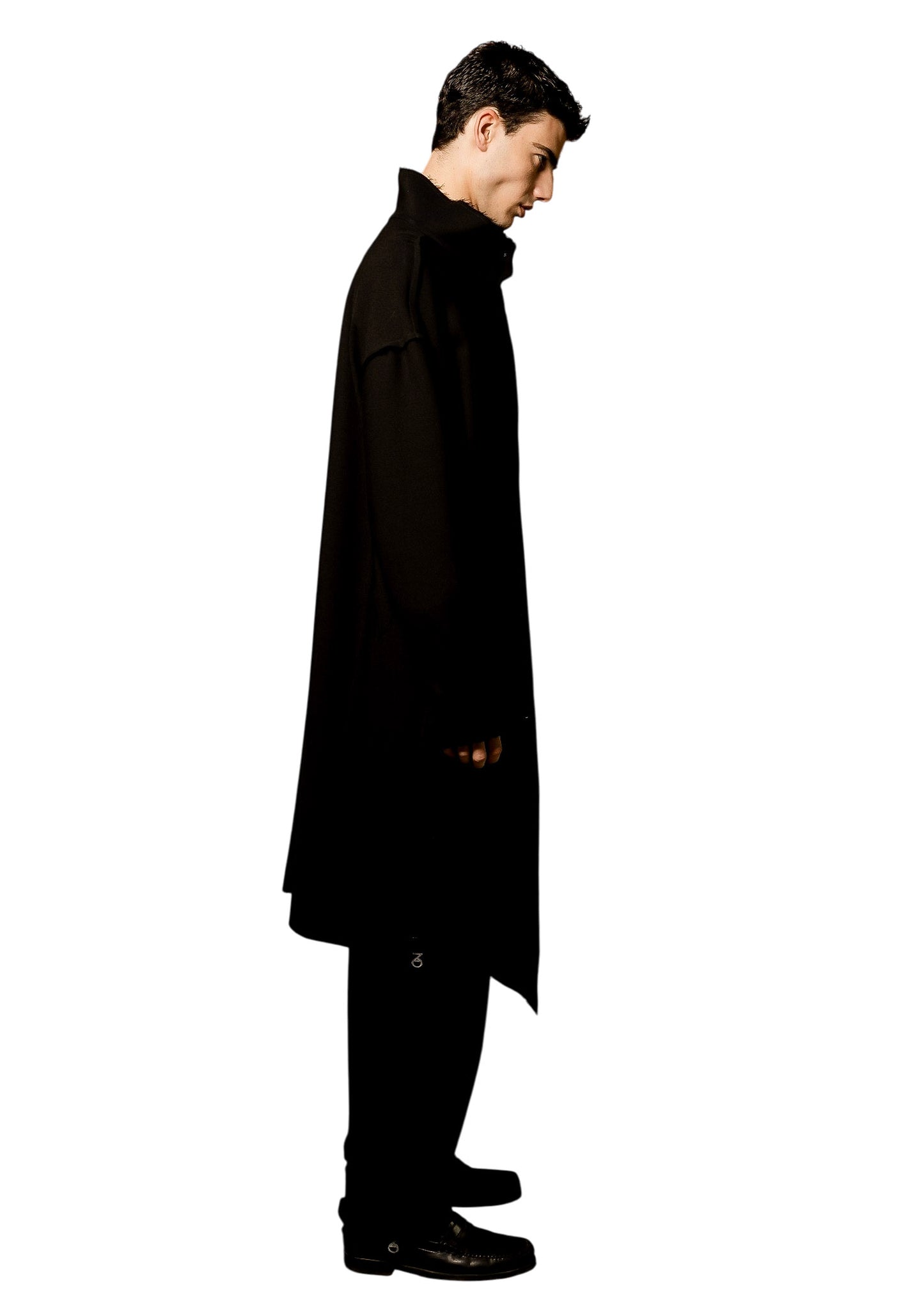 Asymmetrical Wool-Viscose Coat Aren