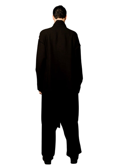 Asymmetrical Wool-Viscose Coat Aren