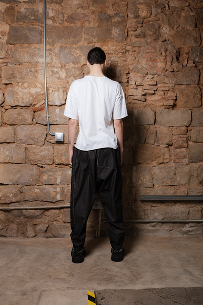 Base T-Shirt in White Cotton - ZHANNAONA | Camisetas - Back View